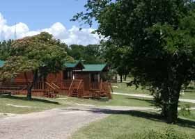 Cedar cabins at Lake Whitney Marina