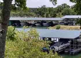 Covered wet slips up to 50' at Lake Whitney Marina