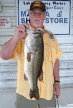 Indoor fishing at Lake Whitney Marina