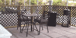 Wet slip with built-in patio at Lake Whitney Marina