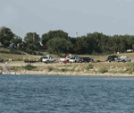 Boat ramp and parking area at Lake Whitney Marina